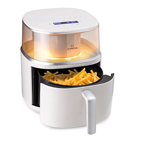 Klarstein Friteuse Sans Huile avec Fonction Vapeur, Friteuse Air Chaud Air Fryer XL 1500W, Mini Friteuse Electrique Sans Huile, Airfryer 7.5L, Tactile, Minuterie, Température Réglable, 16 Programmes