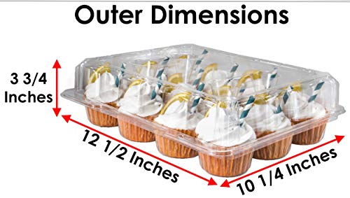 Katgely Cupcake Containers 12 Count (Pack Of 12), Clear Plastic Cupcake Boxes 12 Count, Deep Dome, Stackable, Disposable & Bpa-Free #TOP2