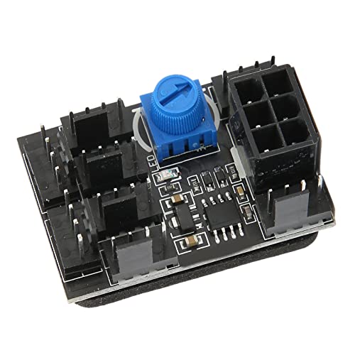 PWM Fan Hub, Easy Installation DC12V PCB Black Computer Fan Controller High Power for Desktop Computer