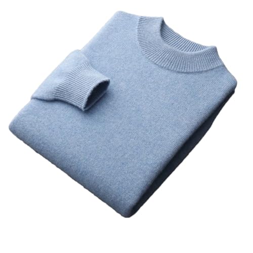 Thickened Sweater for Men Cashmere Knitted Sweater Pullover Mock Neck Solid Knitwear Tops