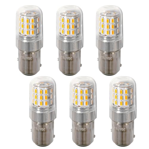 GRV BAY15D 3W DC10V-30V LED Replacement Bulb for Marine Anchor Light,Yacht indicator lights or Navigation light,Acrylic material lampshade & Advanced aluminum material shell,Warm White Pack of 6