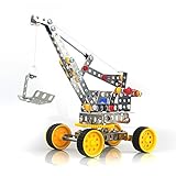 Iron Commander Erector Sets Construction Vehicles Metal Crane Toy,235 Parts Metal Building Set, STEM Educational Toys for Ages 13 and Up