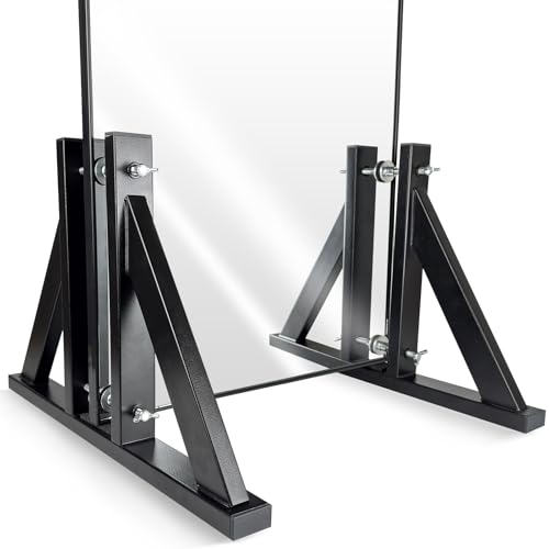 DSKMJT 2Pack Mirror Stand for Floor Heavy Duty Iron Floor Mirror Stand Adjustable Mirror Holder Stand for Large Mirror Plate Poster Black Mirror Stand for Bedroom Living Room Cloakroom