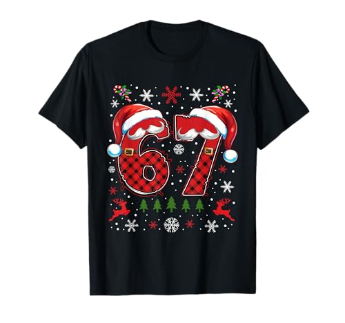 Funny 67 Six Seven Squad 67 Meme Christmas Ugly Sweater Xmas T-Shirt
