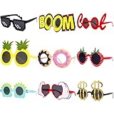 AHEJIOO 9 Paar Lustige Hawaiianische Brillen, lustige Sonnenbrille Geschenke, Fotoautomaten-Requisiten, Strand-Themen-Partybedarf Dekoration, Fotobox Accessoires﻿