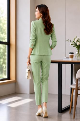 Image of Women's Suit Blazer 3 Piece Office Business Casual Single Breasted Blazer Jacket Pant and Canny Set
