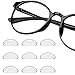 Leeq ღ Lot de 12 paires de coussinets de nez pour lunettes autocollantes en silicone souple antidérapant Transparent 1 mm