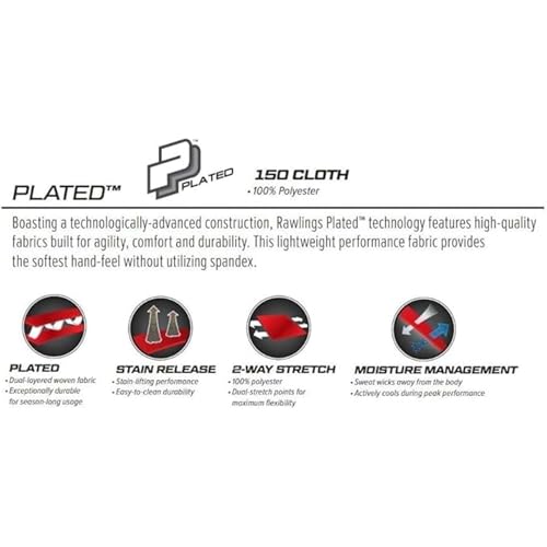 Rawlings PRO 150 Series Game/Practice Baseballhose, Erwachsene, paspeliert, volle Länge