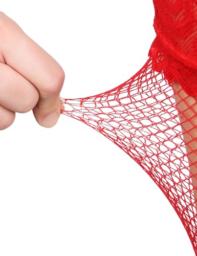 Image of comeondear Women Fishnet Thigh High Stockings Plus Size Socks with Antiskid Silicone Lace Top Sheer Nylons Pantyhose Tights