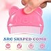 SEWACC 2pcs Baby Hair Combs Cute Bear Shape Plastic Baby Comb for Cradle Cap Removal Bath Brush for Newborns Toddlers