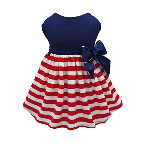 Fitwarm Vestido para cachorro listrado 100% algodão roupas para cães colete para filhotes roupa para