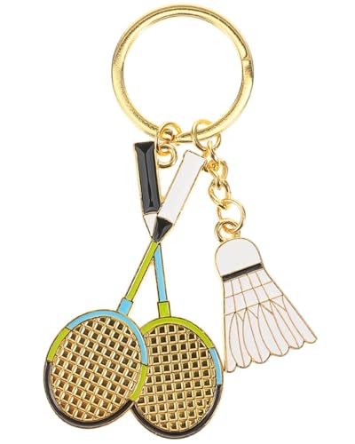 BNREOZA 1 Llavero Bádminton Oro, Llavero Deportes, Amante Bádminton, Metal, Juego Pelota, Para Llaves, Coche, Bolso, Mochila