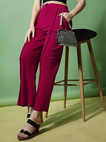 Image of Sheetal Associates Women's Regular Fit Polycotton Solid Casual Trouser
