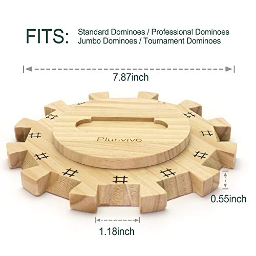 Plusvivo Dominoes Mexican Train Hub Up To 12 Players, Wooden Mexican Train Hub Centerpiece With Felted Bottom Made Of Superior Pine #TOP2