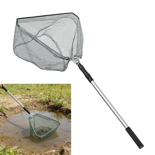Épuisette télescopique compacte avec poignée pliable robuste