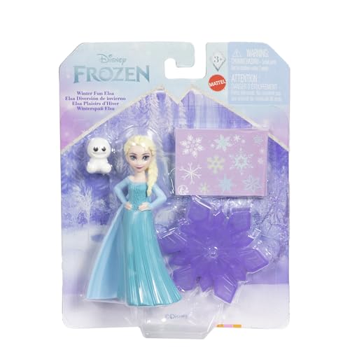 Image of Disney Frozen Toys, Elsa Small Doll with Snowgie Figure, Customizable Snowflake Accessory & Stickers, Inspired by Disney Movie