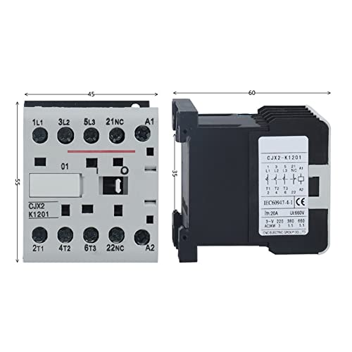 Contacteur CA CJX2-K 220V 6A 3P 1NC mini relais de commande compact - 2