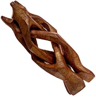 Alternative Imagination Wooden Tripod Display Stand – 4-Inch Hand Carved Holder Made from Sustainable Mango Wood – Folding Reddish-Brown Stand for Abalone Shell, Crystal Ball, Key Bowl, Trinket Dish, Incense, Decor and More