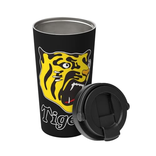タンブラー 阪神タイガース 野球応援 コーヒーカップ 500ml 蓋付き 持ち手付き マグボトル 保冷 保温 ステンレス製 魔法瓶 水筒 直飲み 携帯マグ 車用 応援グッズ プレゼント