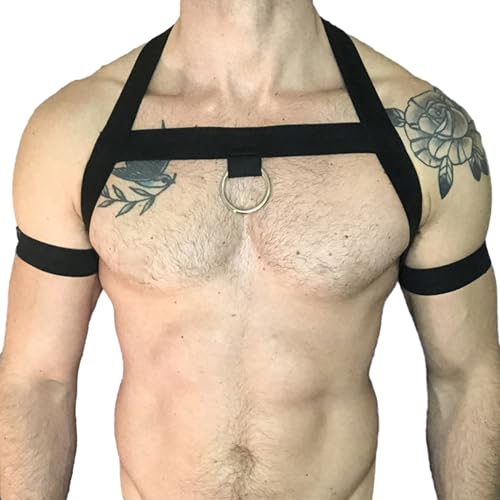 YIZITU Elastischer Brustgurt Brustgurtsgürtel Sex Rückhalte Verband Elastizitätsgürtel Für Nachtclub Cosplaygürtel Mann Kabelbaum Körper Halfter Nylon Schultergurt