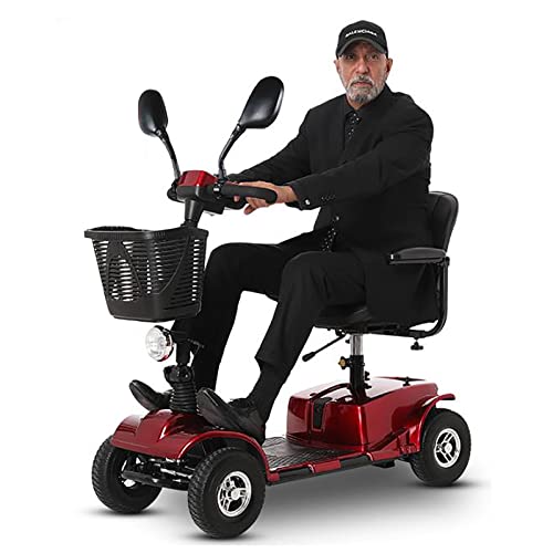 Scooters de Movilidad Plegables livianos, Scooters de Movilidad para Adultos Sillas de Ruedas eléctricas Scooters eléctricos de 4 Ruedas para, Plegables Fácil de desmonta