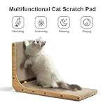 FUKUMARU Cat Scratcher, 26.8 Inch L Shape Cat Scratch Pad Wall Mounted, Cat Scratching Cardboard with Ball Toy for Indoor Cats, Large Size - Image 2