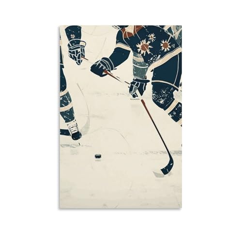 Toile murale hockey sur glace 60x90cm poster sport deco salon