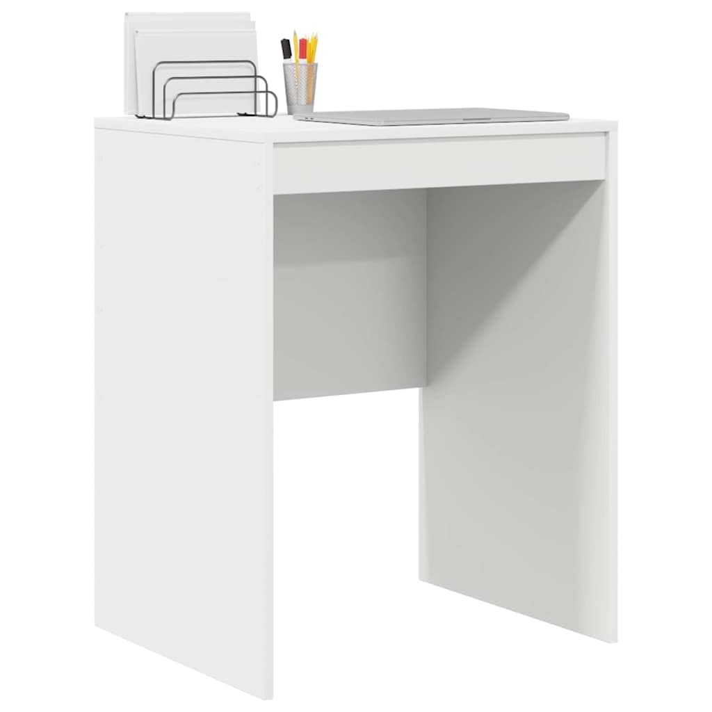 vidaXL Desk White 60 x 50 x 76 cm, Compact Desk, Modern Style, Ergonomic Workspace, Functional Writing Table, Durable Indoor Furniture for Small Rooms