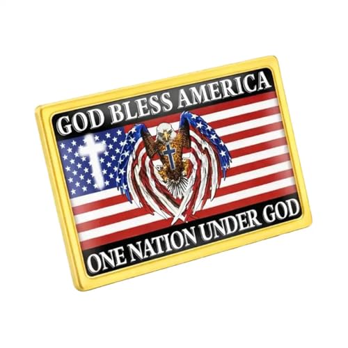 God Bless America Patriotic Faith Eagle Enamel Lapel Pin – Christian USA Flag Religious Badge, American Pride Freedom Brooch for Veterans, Church, Independence Day & Gifts