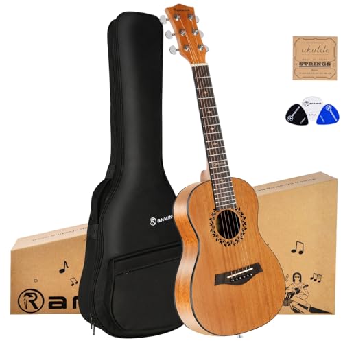 RANMING Baritone Ukulele 30 Inch Guitalele Baritone Guitar Ukelele 1/4 Size Mahogany Wood Uku Kids...