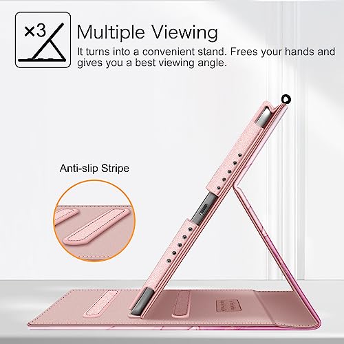 Etui de protection iPad 9.7 rose poudré housse folio stand case cover