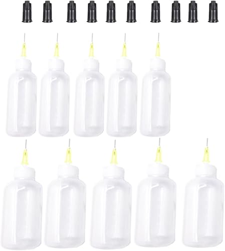 Miniatura 10 de Kit de 69 botellas aplicadoras de punta de precisión de 1.0fl oz y 1.7fl oz, dispensadores de botellas aplicadoras para líquidos, aceite de
