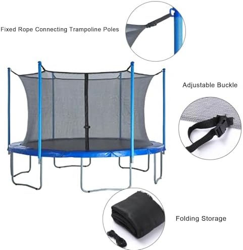 Safety Enclosure Net for 8ft-16ft Trampolines, Durable Replacement Trampoline Net, Enhanced Safety Accessory for Recreational Use, Protect Your Family