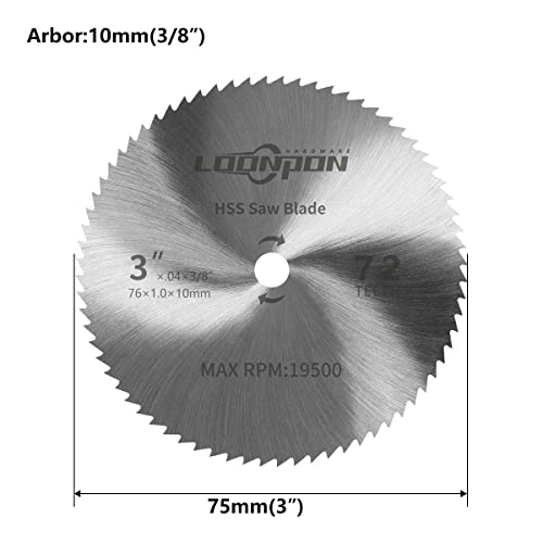 3 Inch Hss Circular Saw Blade 72T For Wood Plastic Metal Cutting With 3/8 Inch Arbor (5Pcs) #TOP1