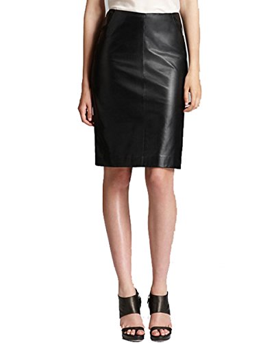 Koza Leathers Women's Leather Skirt Genuine Lambskin Real Leather Above Knee Skirt KS020
