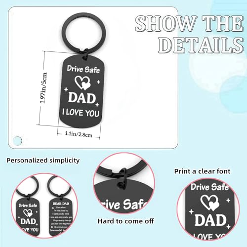 Fathers Day Gift from Daughter Son Drive Safe Keychain for Dad Birthday Gifts for Daddy Christmass Gift - Image 2