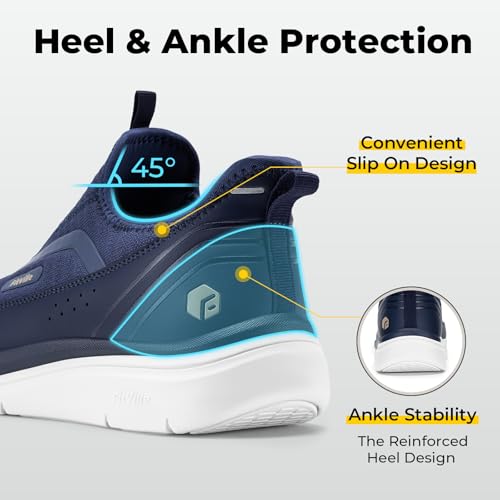 Image of FitVille Men's Extra Wide Slip on Walking Shoes with Arch Support Men Slip on Sneakers for Foot Pain Relief-Stepease V2