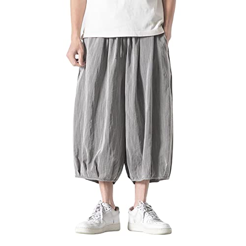 Herren Satin Baggy Hose - Japanischer Style Mit Kimono Kombinierbar