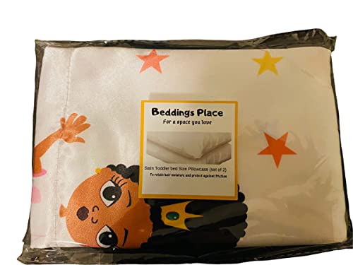 Image of Satin Crib Fitted Sheet for Baby Girls,Boys, Toddler Bed, daybed to retain Hair Moisture Size (Toddler Pillow case13 x 18 inches, Skater Princess)