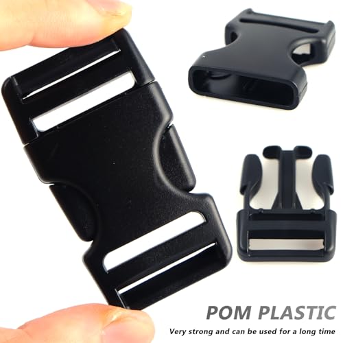 LEBATSION Kit de correias de fivelas 2,5 cm - 6 peças de fivelas de liberação dupla lateral, 12 peça