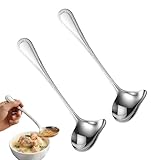 soßenlöffel,2 Stück Edelstahl soßenkelle,20,5cm saucenlöffel, soßenkelle klein,SoßenlöFfel mit Ausgießer,Ausgießer und Aufhängeöse Spülmaschinenfest für Sauce Suppe Küche
