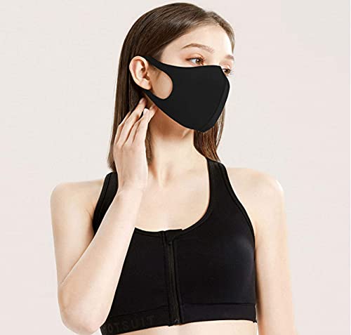 PharmCanada 5 Pcs Black Face Mask Comfy Washable Reusable 3D,Breathable, Fits Snugly, Soft & Stretchy, Easy on The Ears, Anti-Pollution, Anti-dust, Quick Drying,Fashionable, Protective, Unisex Adult - Image 3