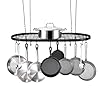 VEVOR Hanging Pot Rack, 32 inch Hanging Pot Rack Ceiling Mount, Ceiling Pot Rack with 12 S Hooks, 80 lbs Loading Weight, Ideal for Home, Restaurant, Kitchen Cookware, Utensils