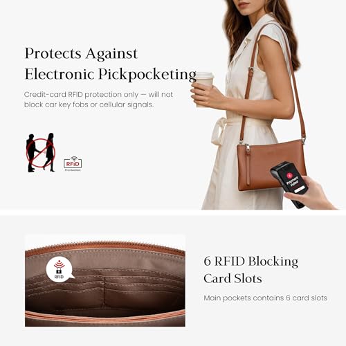 Image of befen Genuine Leather Crossbody Bags for Women, Small RFID Leather Cross Body Purses Shoulder Handbags