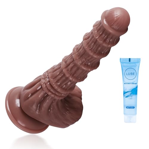 Realistic 11 Inch Dildos Feels Soft Soft G-spot Dildo Strong Suction Cup Hands-Free Play Real Veins for Vaginal Stimulation Dildo Anal Sex Toys Women Men and Couple (Flesh 11in)