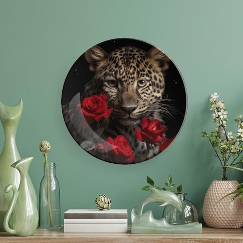 Plato decorativo Rose Leopard de cerámica 6 pulgadas miniatura 5