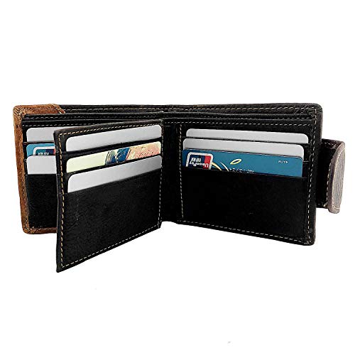 Dragon Men's Genuine Leather Bifold Brown Money Many Card Case Holder Wallet #TOP4