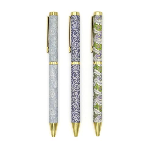 Robert Frederick William Morris Mixed Design Ballpoint Pens in Gift Box - Set of 3 Pens, Blue and Green - Image 2