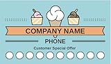 Customize YOUR COMPANY Ice Cream Shop Loyalty Punch Business Cards Personalized with your business info (500)
