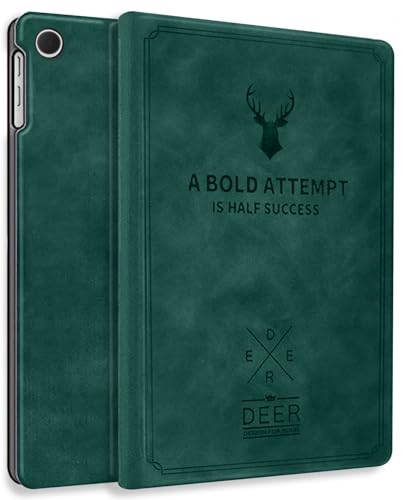 Image of Robustrion for Samsung Galaxy Tab A11 8.7 inch & A9 8.7 inch Cover Case, Deer Flip Cover Case for Samsung Tab A11 Tablet Cover 8.7 inch [Auto Sleep Wake Support] - Dark Green